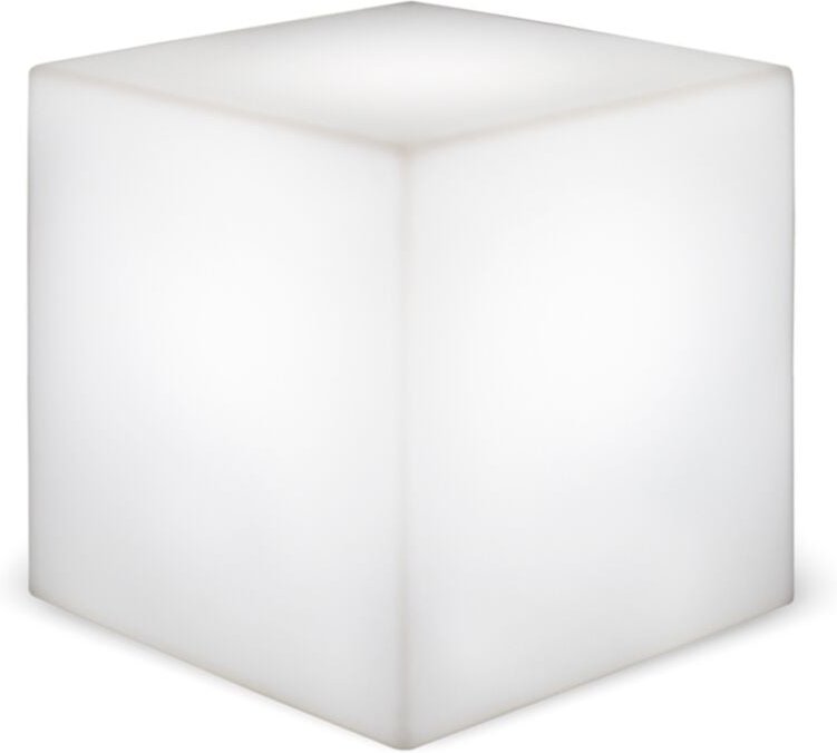 Cuby 45 cm Dekorativer Leuchtwürfel, sehr widerstandsfähig. Solarladung und RGB-LED-Licht. Hergestellt in Spanien.