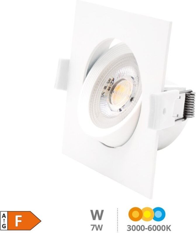 Gonde 7W 3000-4000-6500K Weiß LED Einbauleuchte Quadratisch Kippring