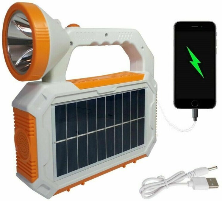 Trade Shop Traesio - Trade Shop - taschenlampe solar panel tragbare wiederaufladbare led 40+1LED sos usb JFS-101 -