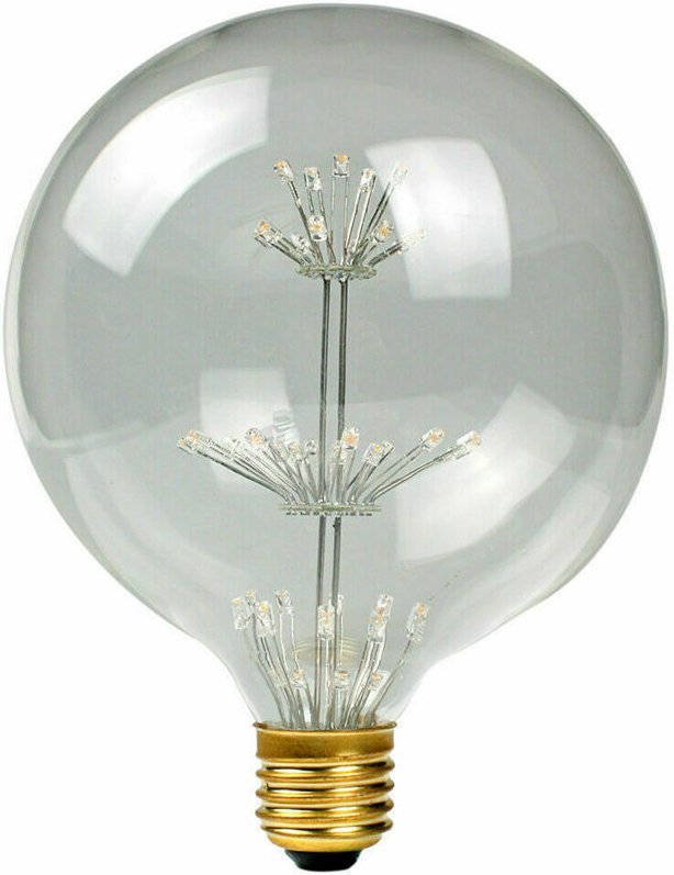 3w Led-Lampe, Warmweiß, E27-Sockel, Kugelform, G125, Bright Star, 2700k