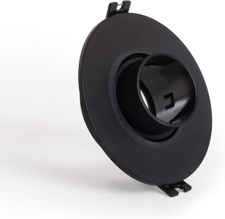 Downlight-Ring Rund Schwenkbar mit niedrigem UGR für LED-Glühbirne GU10 / GU5.3 Schnitt Ø75 mm Suefix Schwarz
