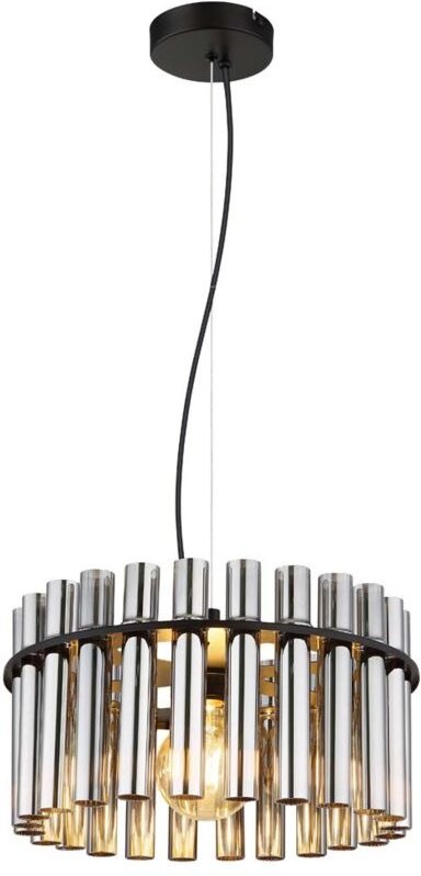 Hängeleuchte Pendelleuchte Deckenleuchte rauchglas höhenverstellbar H 120 cm