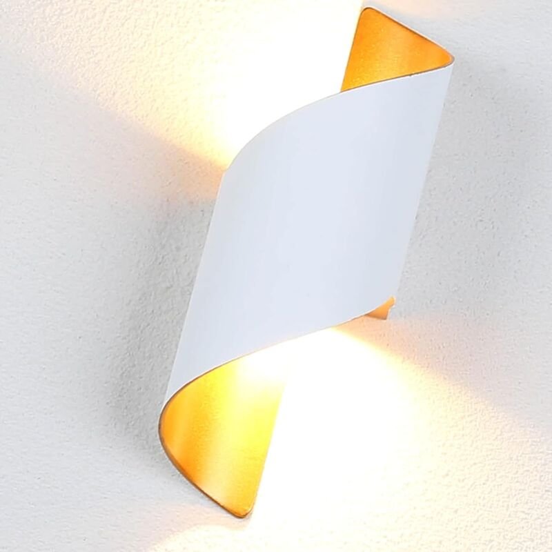 Moderne Lampe Innenwandleuchte 10 W Außenspirale Up Down Metallwandleuchte 3000 K Warmweiß LED-Wandleuchte für Bar, Schl...