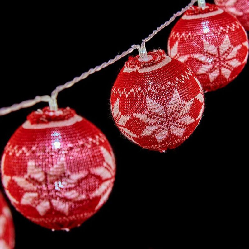 Girlande de LED-Kugeln 2 m Ø 6 cm Rot White