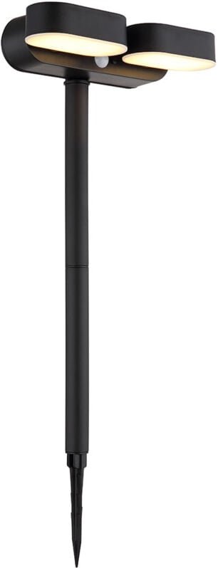 Wegleuchte Garten Außenleuchte Wand Stecklampe Erdspieß Solarleuchte Bewegungsmelder Akku, schwarz opal, 1x led, DxH 23x...