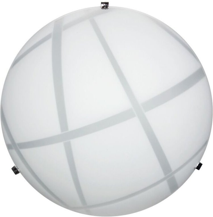 Webmarketpoint - Deckenleuchte aus weißem Flachglas mit verchromten Haken Durchm. 30xh.10 cm