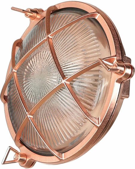 Licht-erlebnisse - Außenwandleuchte E27 ø 21 cm Kupfer Glas Messing Hof Wandlampe außen