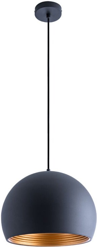 Pendelleuchte Hängelampe Küchenlampe Hängend Esstischlampe Ø36cm Innen Gold ohne Leuchtmittel, Anthrazit-Gold - Paco Hom...