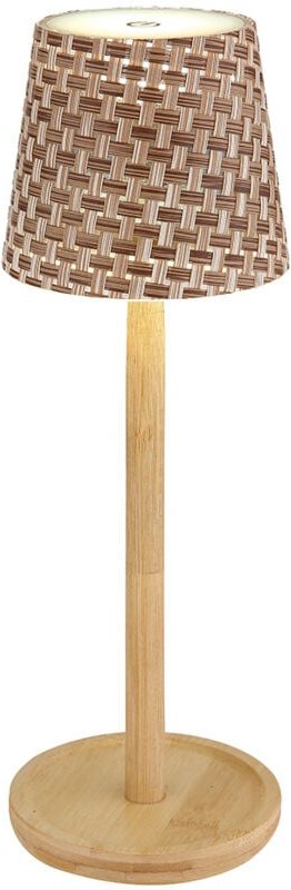 Tischleuchte Beistellleuchte Nachttischlampe LED Touchdimmer Bambus natur Akku