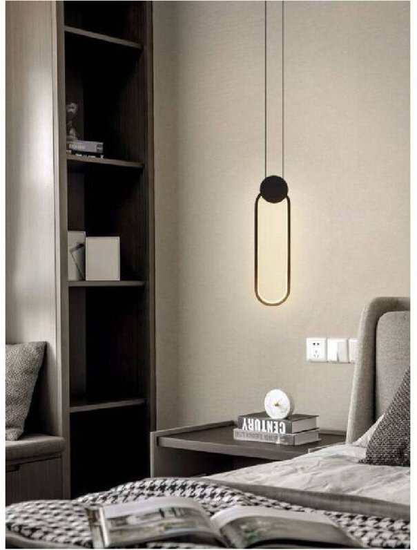 Trade Shop Traesio - Trade Shop - LED-Kronleuchter, moderne Pendelleuchte, schwarzes Metall, 14 w, Licht 3000 k, 4000 k,...