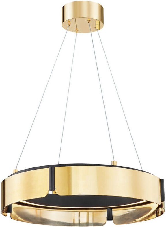 Tribeca Kleiner LED-Kronleuchter aus Messing, schwarz