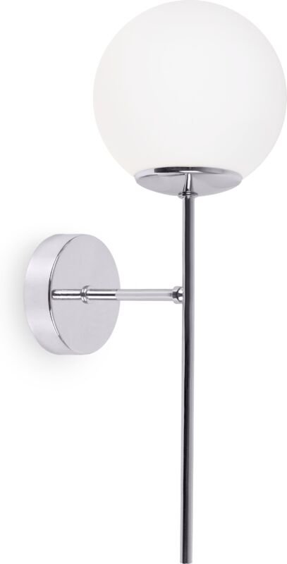 Siena Chrom Wandleuchte 1 Flacher Weisser Lampenschirm E14