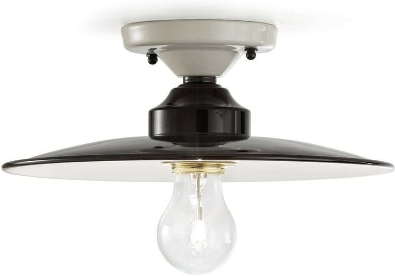 B&W C1613, Deckenleuchte aus Keramik und Eisen, Ferroluce