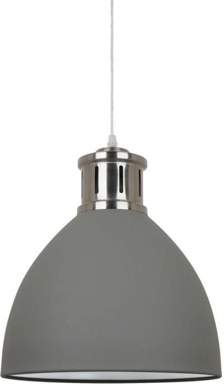 Lola - Industrielle und Retro hängende Anhänger grau Satin Nickel 1 Licht mit grauem Farbton, E27 - Italux