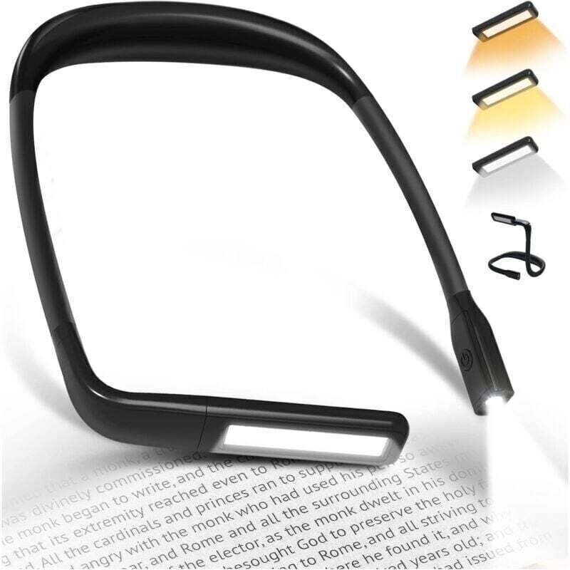 Nackenleselampe – Wiederaufladbare Bettleselampe, flexible LED-Leselampe mit 3 Farben für L