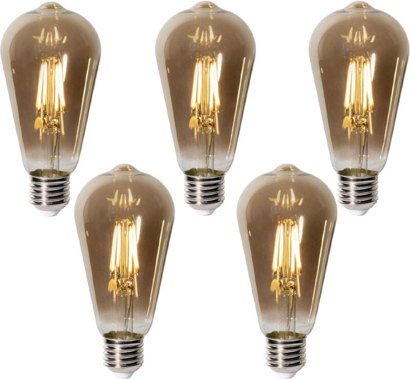 Luedd - 5er-Set E27 Dimmbare LED-Glühbirnen ST64 Rauchglas 5W 450 lm 2700K