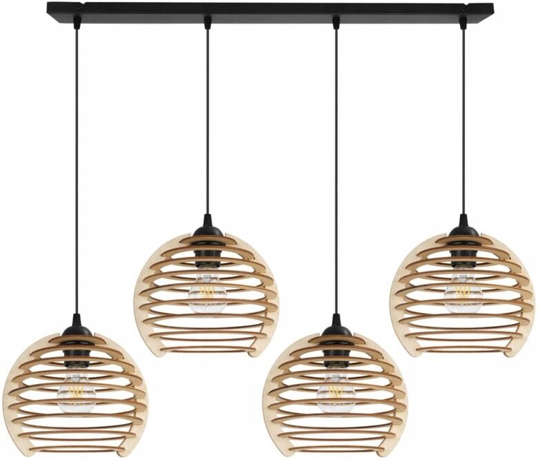Hängelampe, Deckenleuchter, Holz, LED-Lampenschirm