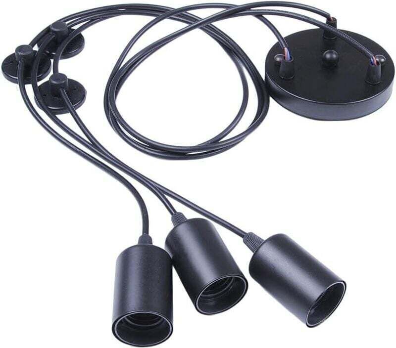 Thumbnail - Edison-Pendelleuchte, 2 Meter verstellbare Pendelleuchte im Spinnenkäfig-Stil aus Metalldraht, moderner Industrie-Kronle...