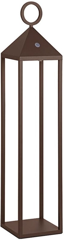 Moderne 2,2 w IP54 wiederaufladbare und dimmbare LED-Pic-Nic-Laterne h. 67 cm Corten - Rossini Illuminazione