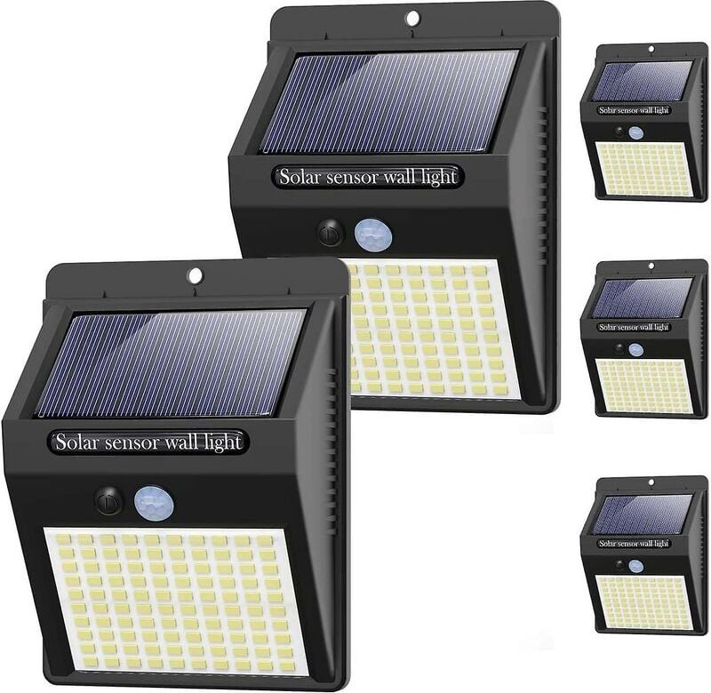 Thumbnail - 5er-Pack Solarleuchten für den Außenbereich, 3 Modi, Außenleuchten mit Bewegungssensor, 100 LEDs, wasserdicht