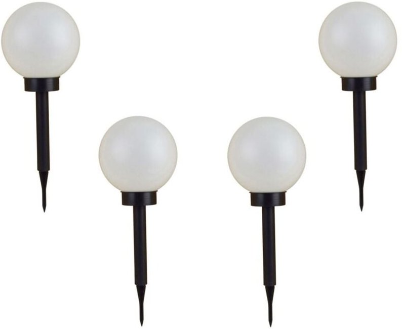 Buri - 4er Set led Solar Kugelleuchte 3 in 1 Kugellampe Leuchtkugel Gartenleuchte