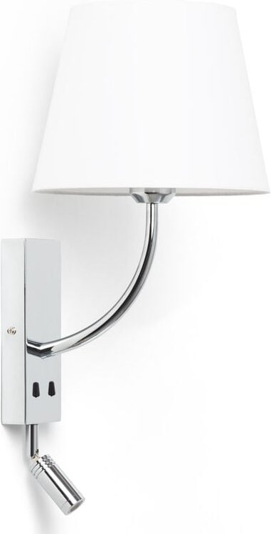 Wandleuchte mit Leselicht 2.5W Metall Silver-Teylo Conne M Weiß