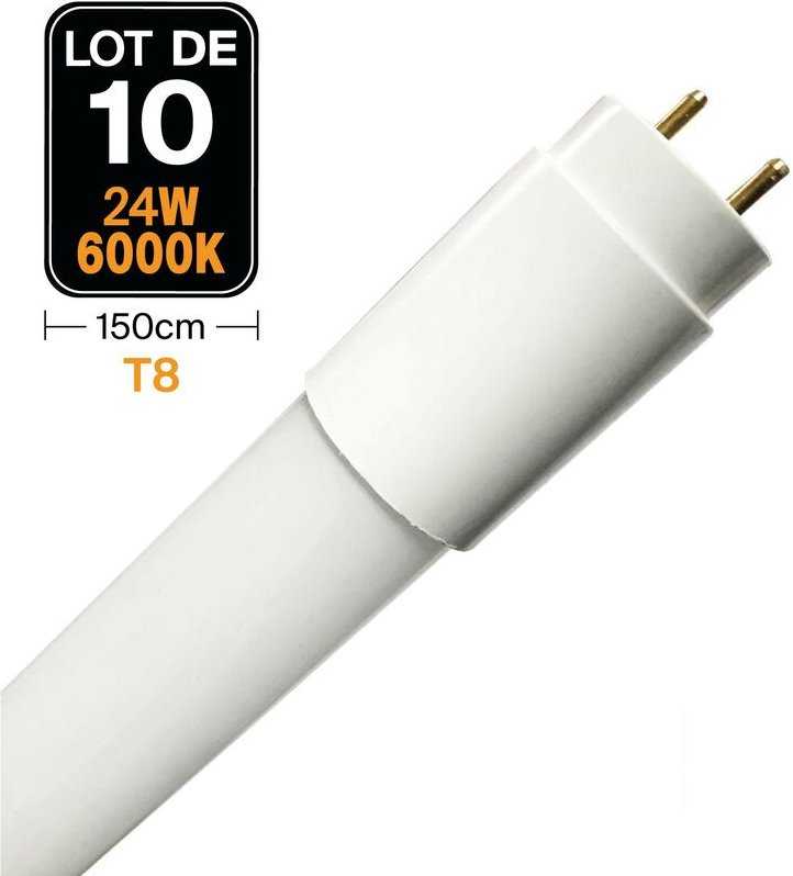 Europalamp - 10 Tubes Neon led 25W 150cm T8 Blanc Froid 6000k Gamme Pro