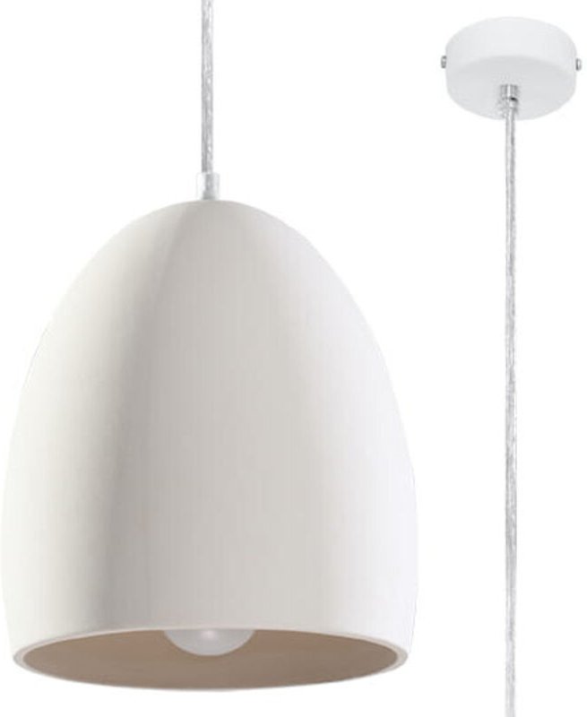 Dome Ceramic Pendant Light White E27 Dome Keramik Pendelleuchte Weiß E27