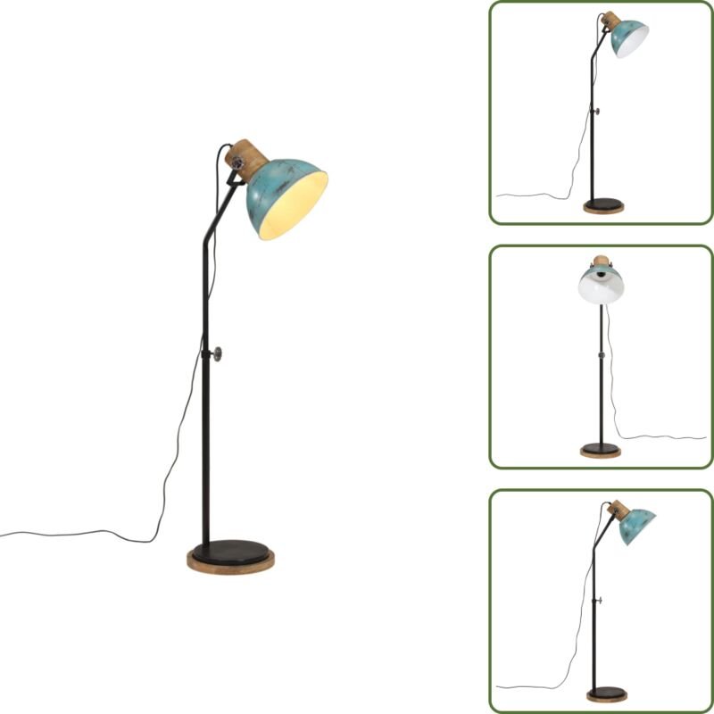 The Living Store Stehleuchte 25 W Blau 30x30x100-150 cm E27 - Industriestil