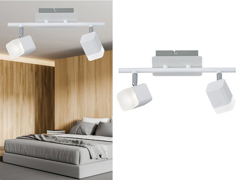 Thumbnail - 2er set led Deckenstrahler 2-flammig Weiß matt, Breite 34cm