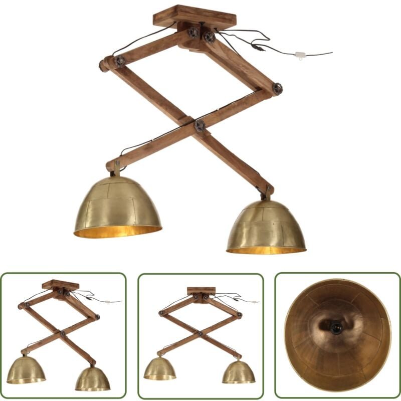 Deckenleuchte 25 w Antik-Messing 29x18x85 cm E27 - Dekanleuchte - Industrielampen - Wohnraumbeleuchtung - Schlafzimmerla...