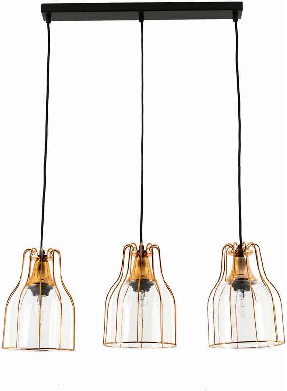 Vintage Hängeleuchte ARIA in Kupfer 3-flmg max. T:1m