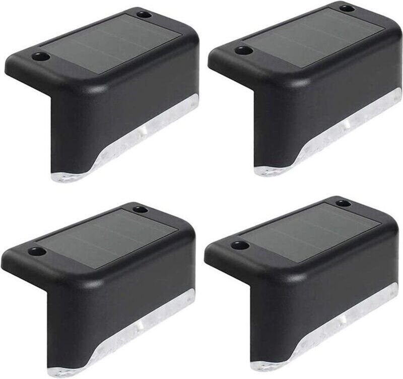 Set mit 4 Solar-LED-Leuchten für Terrasse, Garten, Einfahrt, Treppe, Zaun, IP65 wasserdicht
