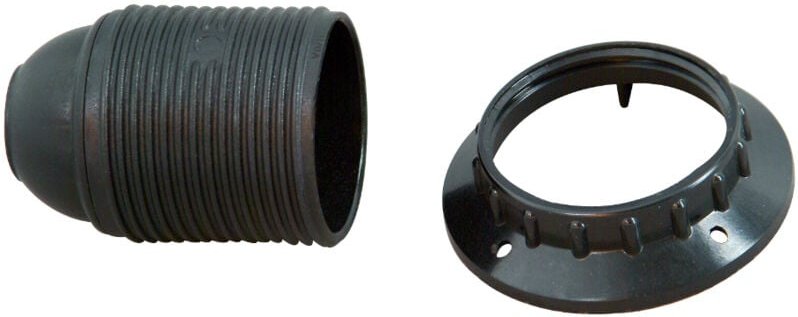 Thumbnail - Edisonfassung, schwarz, E27, M10 x 1,0, Kunststoff, Schraubbefestigung, 212415085