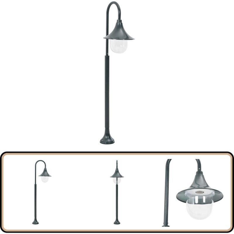 Garten-Pollerleuchte E27 120 cm Aluminium Dunkelgrün - Gartendekoration - Gartenlicht - LED-Lampe - Außenstehleuchte - P...
