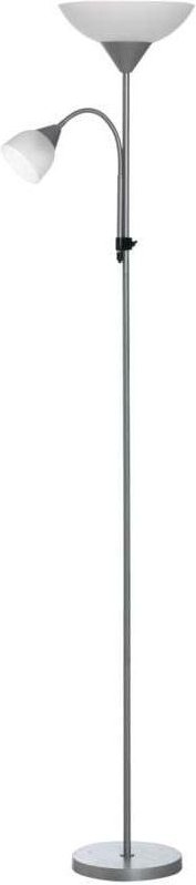 Stehlampe für den Innenbereich, Wohnzimmer-Stehlampe mit 2 Leuchtenköpfen, E27- und E14-Fassungen, Metallfuß, Maße: Ø28 ...