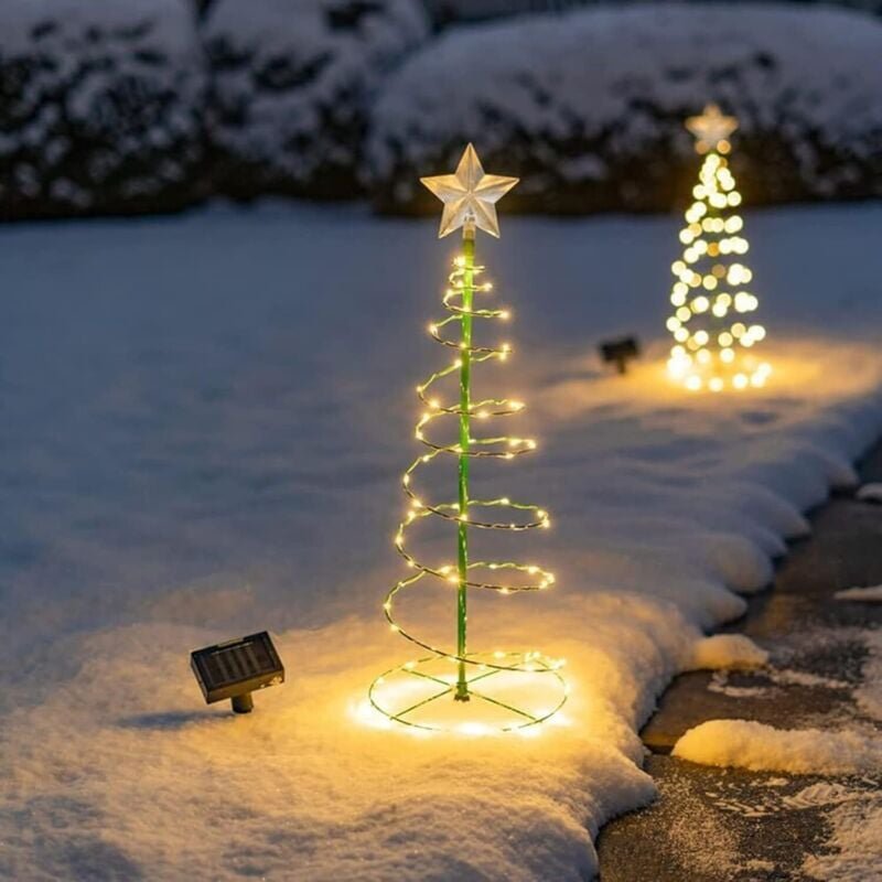 Weihnachtsbaum Beleuchtung Aussen Solar, Weihnachtsdeko Aussen Solar Wetterfest Tannenbaum, Weinachtsbeleuchtung led Dra...
