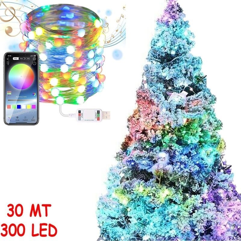 300led-Streifen,30m,bluetooth,rgb,smart-App,weihnachtsbeleuchtung,ip20,baum