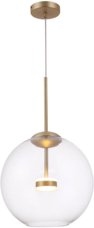 Thumbnail - Maytoni Cometa Moderne Cometa integrierte LED-Pendel-Deckenleuchte in mattem Gold mit Glasschirm