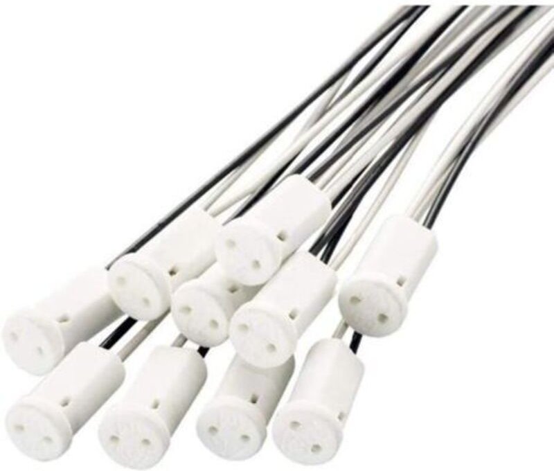 20 Stück G4-Lampenfassung 10 cm, G4-Lampensockel aus Keramik, 12 V, G4-Halogenfassungen für Quarzlampen, Halogenlampen, ...