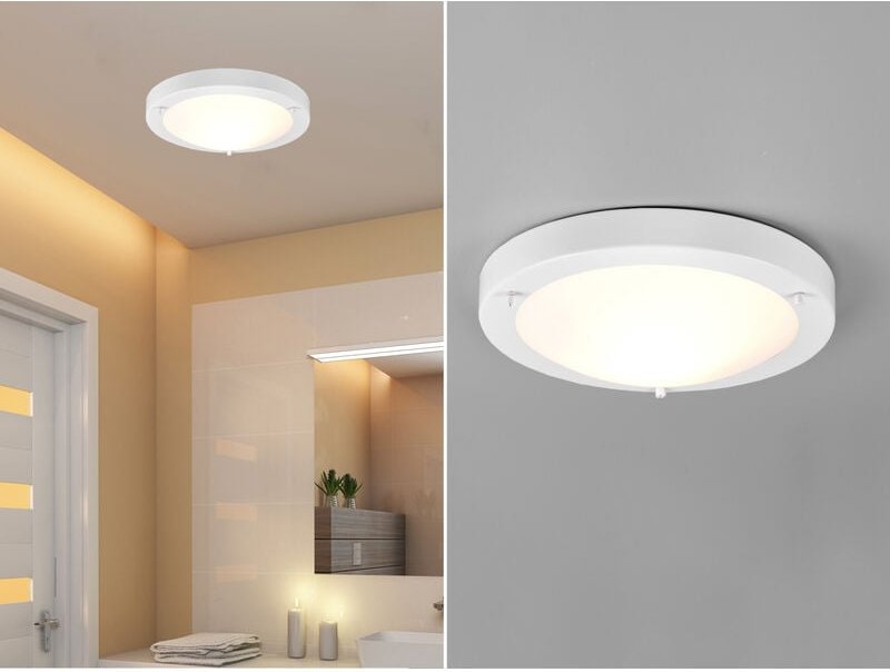 Thumbnail - Trio Leuchten - led Bad Deckenleuchten in Weiß mit Glas Opal Weiß Badlampen, ø 31,5cm