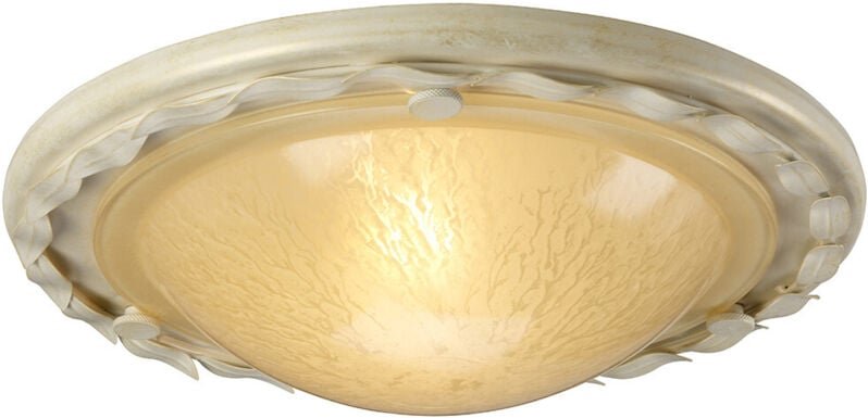 Elstead - Olivia - 1 Light Flush Deckenleuchte Gold, Elfenbein, E27