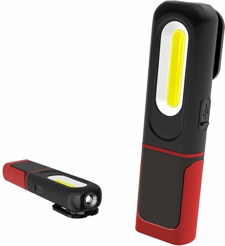 Thumbnail - Ahlsen - Wiederaufladbare LED-Arbeitsleuchte, 2-in-1-Inspektionslampe mit 360-Grad-Drehung und 5 w COB-LED-Taschenlampe ...