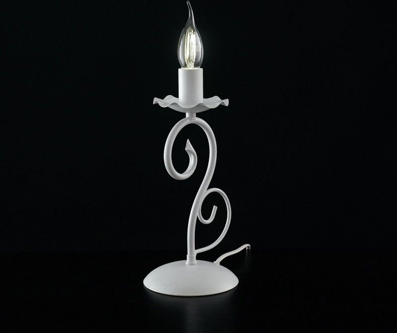 Bonetti Illumina - Nachttischlampe aus weißem Eisen shabby one light 13x h28cm