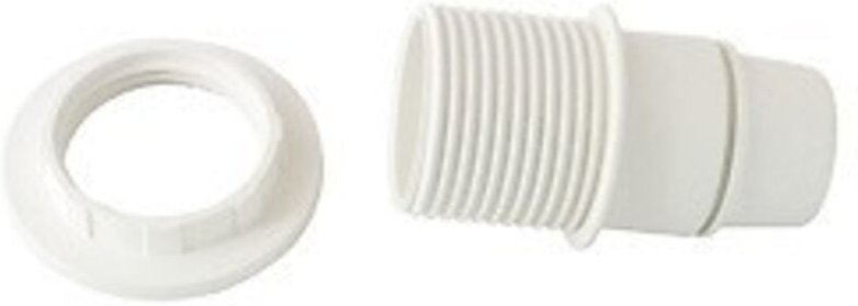 Fassung 4 a. E-14 mit Gewinde + Unterlegscheibe Weiß