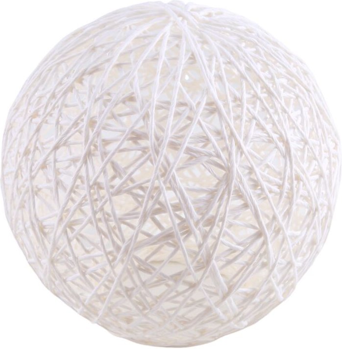 Weißer Kronleuchter aus Bambus, Rattan und Kugeln, individuelle Kreativität, kugelförmiger Nest-Lampenschirm