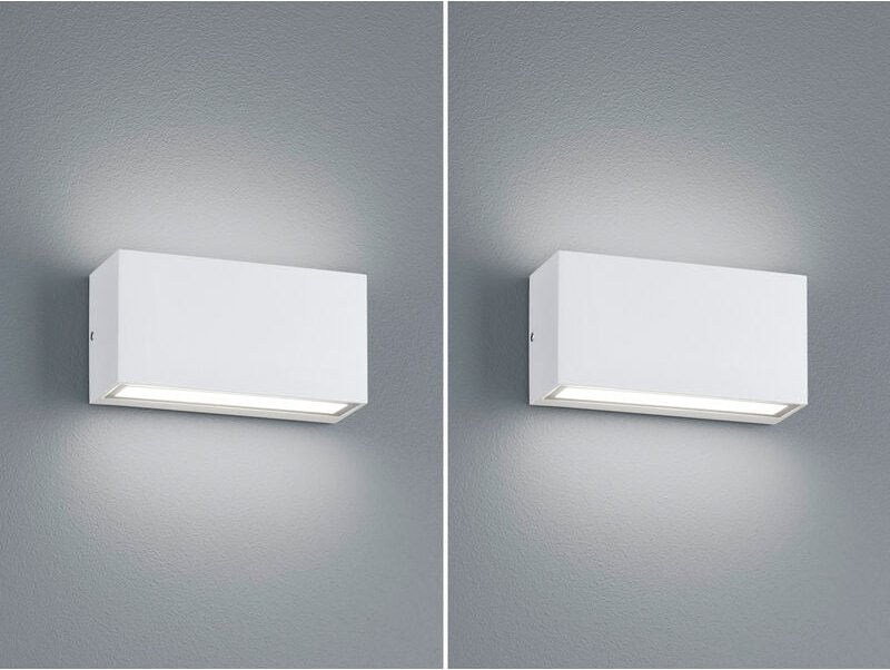 Led Außenwandleuchte 2er Set Up- & Down Light in Weiß matt