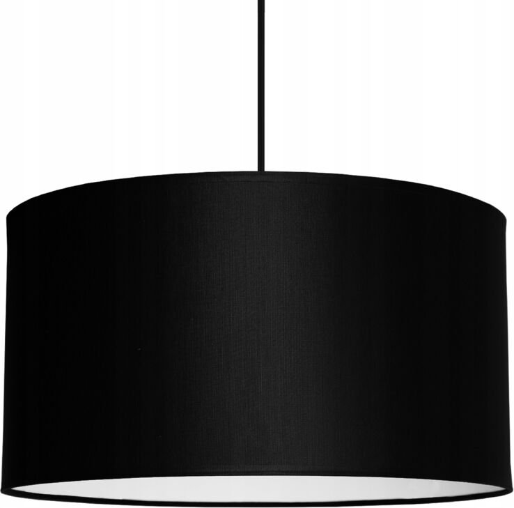 Decken-Hängeleuchte, großer Lampenschirm, schwarz, LED, 35cm