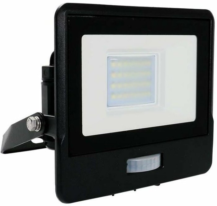 20W Samsung Chip led Flutlicht mit PIR-Sensor, Schwarz, Warmweiß, IP65 - V-tac
