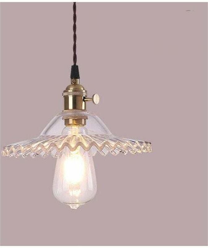 E27 Industrielle Vintage-Pendelleuchten aus Glas, Retro-Deckenleuchte, Glas-Retro-Pendelleuchten, industrielle Deckenbel...